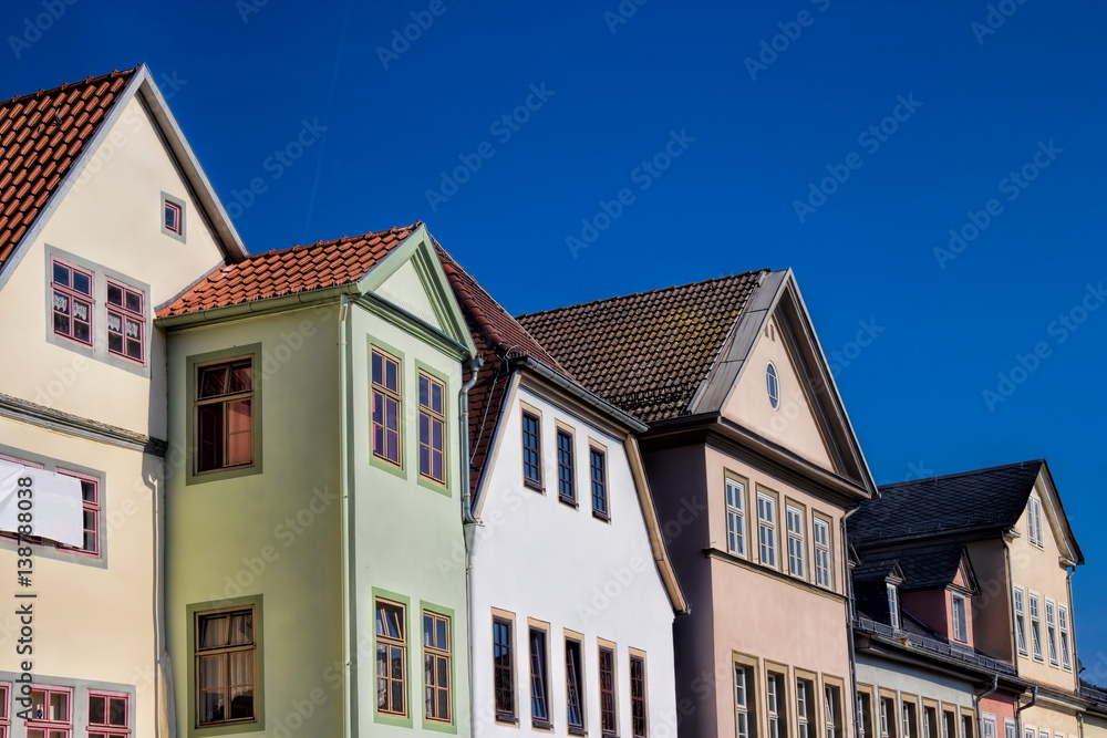 Fototapeta premium Saalfeld, Sanierte Altbauten