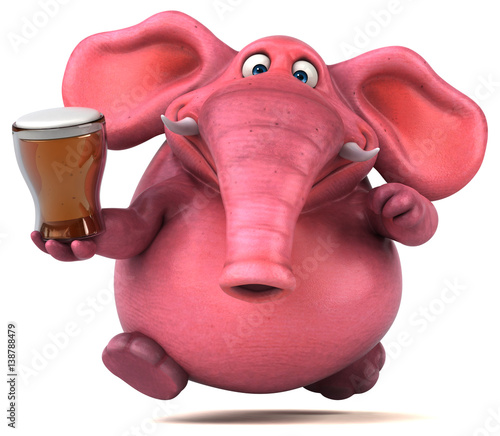 Pink elephant - 3D Illustration