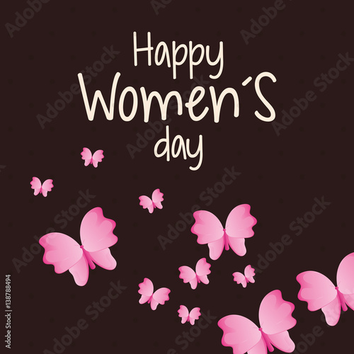 happy womens day card butterfly vector illustration eps 10