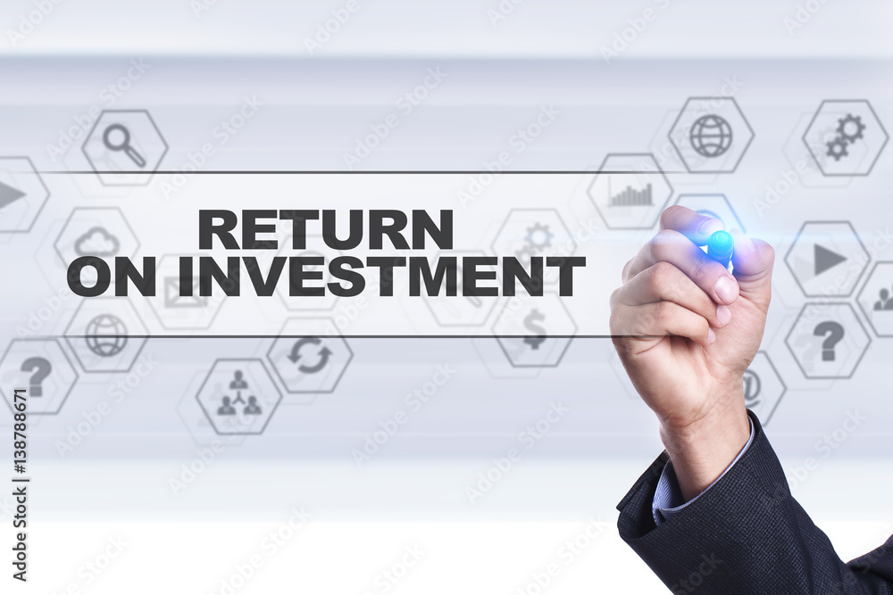 Businessman drawing on virtual screen. return on investment concept. Businessman drawing on virtual screen. return on investment concept.
