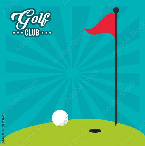 golf club red flag hole in one field vector illustration eps 10