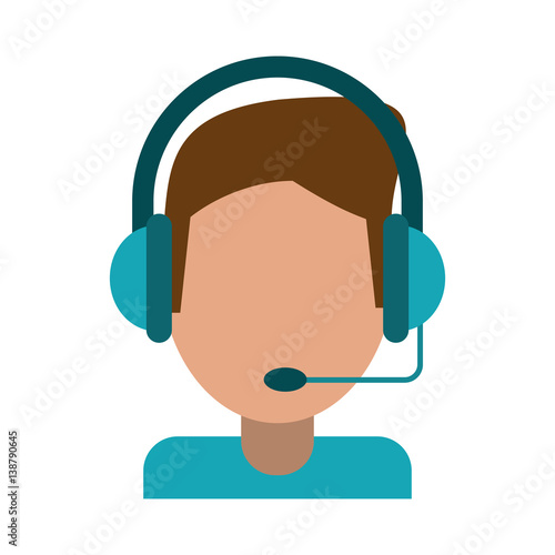 video gamer with headset vector illustration eps 10