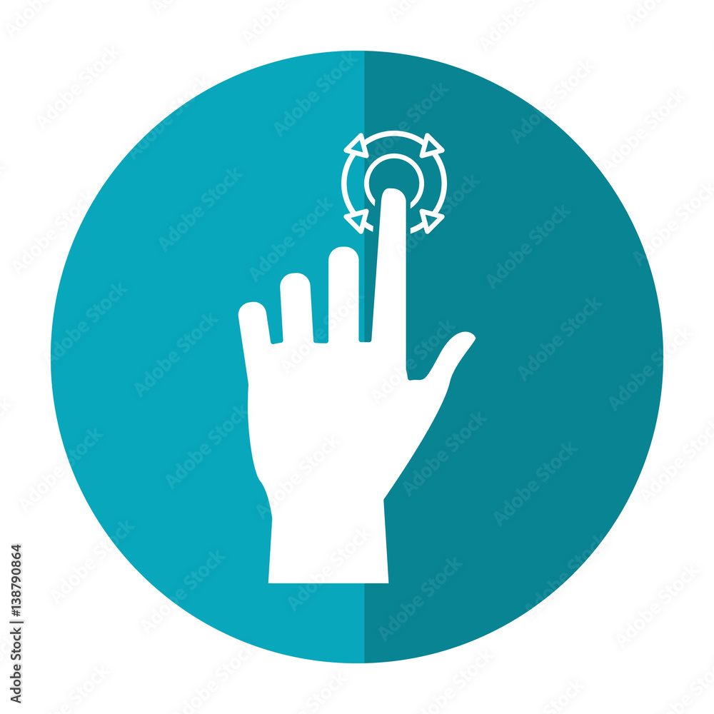 Obraz premium hand touch game vr shadow vector illustration eps 10