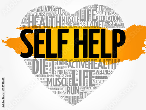 Self Help heart word cloud, fitness, sport, health concept