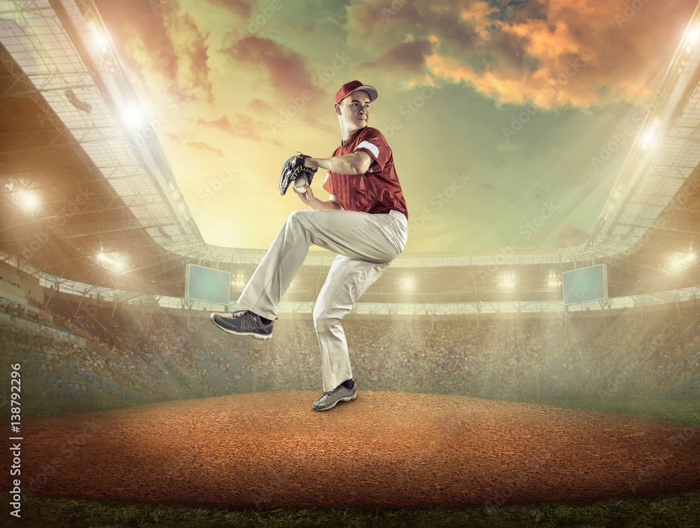 Baseball players in action on the stadium. Baseball players in action on the stadium.
