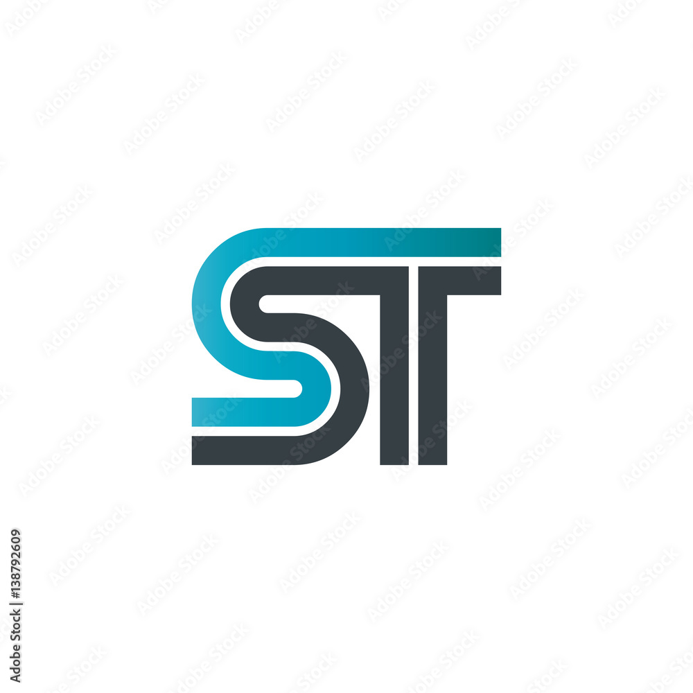 Initial Letter ST Linked Design Logo Initial Letter ST Linked Design Logo