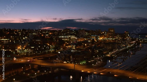 Wallpaper Mural Tacoma waterfront aerial view in early evening Torontodigital.ca