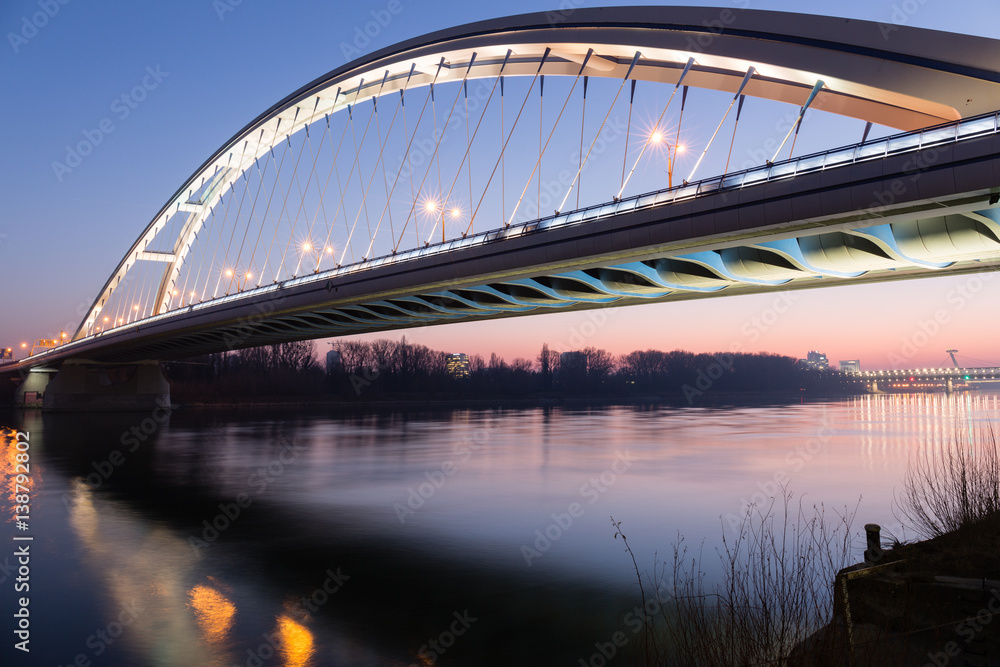 Obraz premium Apollo bridge in Bratislava, Slovakia
