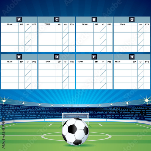 Soccer Background with Score Tables. Vector