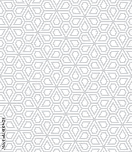 abstract geometric pentagon grid seamless floral pattern