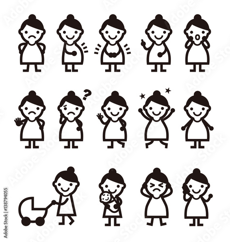 妊婦さん いろいろなポーズと表情の女性イラスト Stock Vector Adobe Stock 妊婦さん いろいろなポーズと表情の女性イラスト Stock Vector Adobe Stock