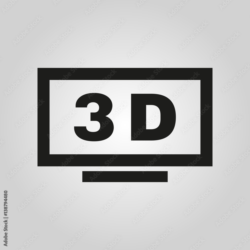 3D TV icon. Television and display, televisor symbol. Flat design. Stock - Vector illustration 3D TV icon. Television and display, televisor symbol. Flat design. Stock - Vector illustration
