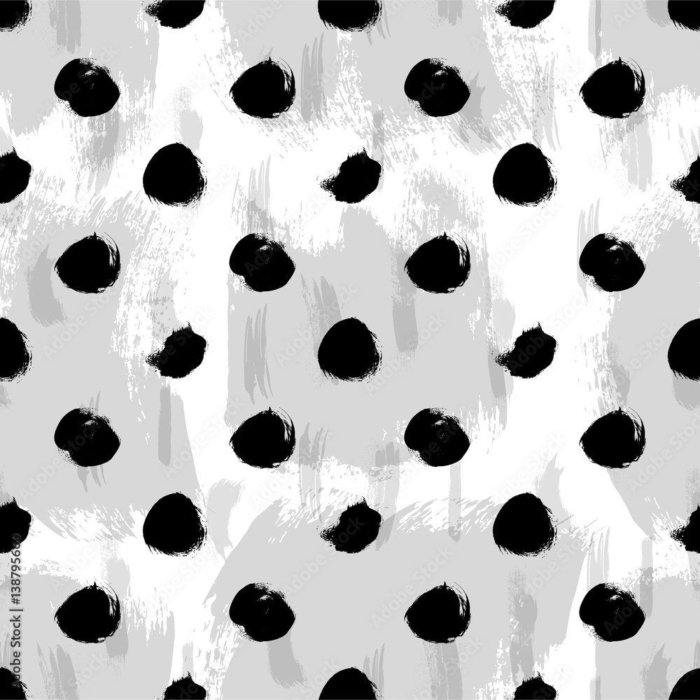 Seamless black and white pattern with abstract circles Seamless black and white pattern with abstract circles