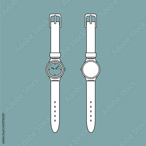 vintage watch outline vector