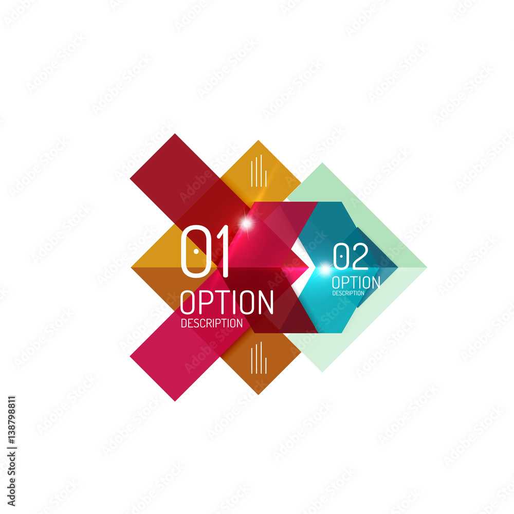 Geometric abstract composition with text and options Geometric abstract composition with text and options