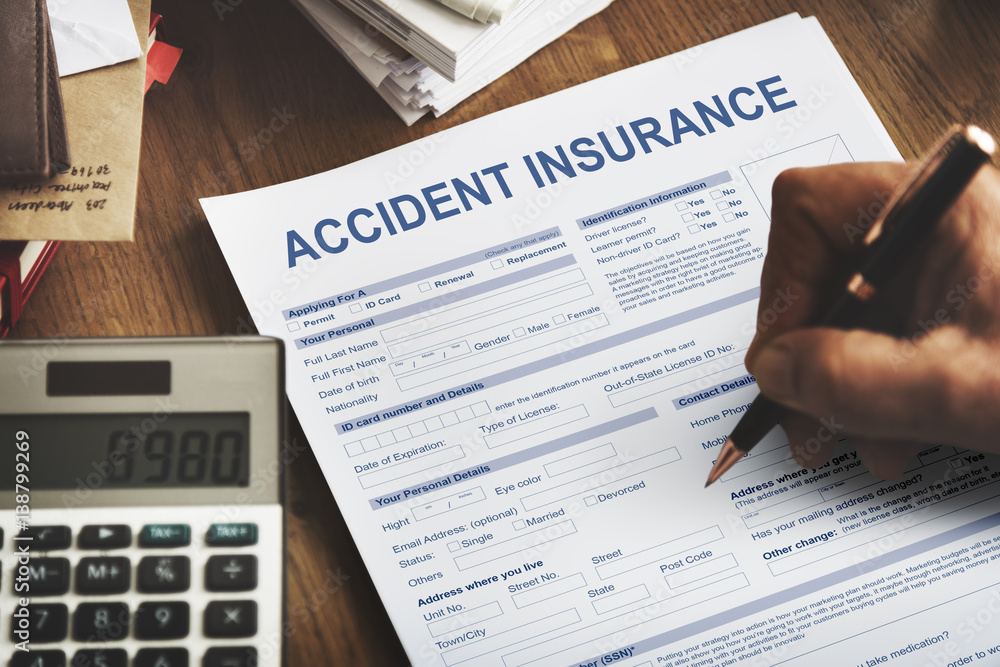 Accident Insurance Application Form Concept Accident Insurance Application Form Concept