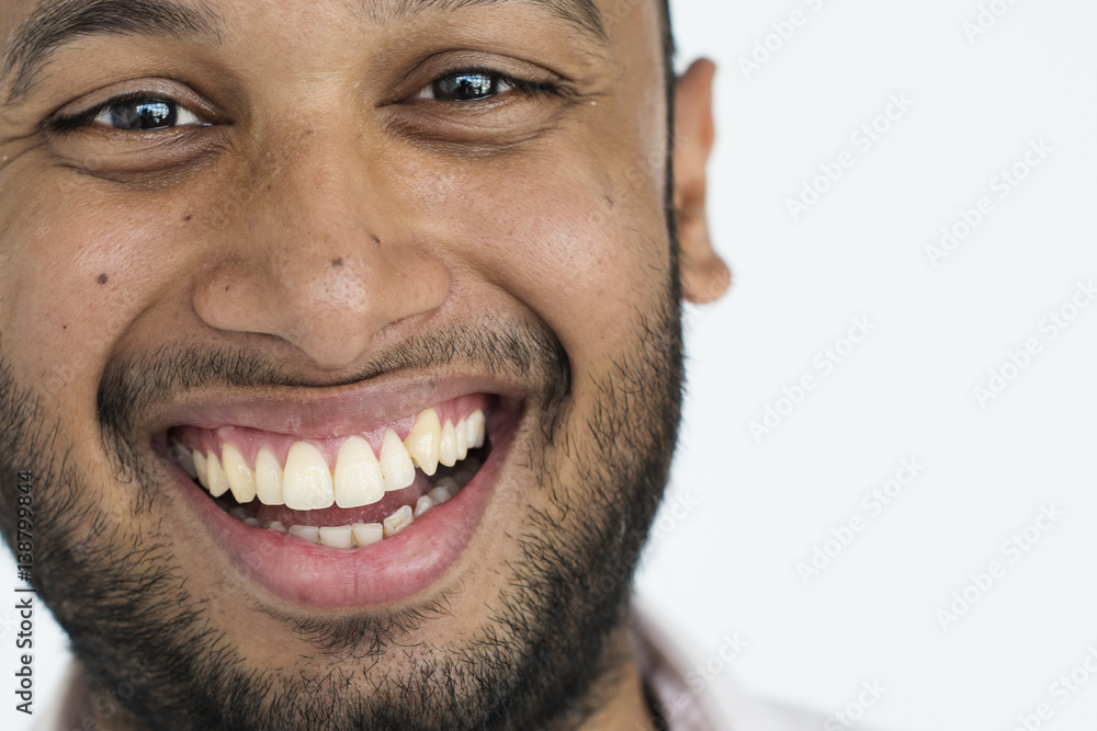 Naklejka premium Man Cheerful Studio Portrait Concept