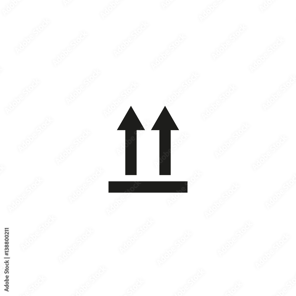 Top symbol isolated on white background vector illustration. Top position sign, arrows point towards top of the package. International standard black packaging pictogram Top symbol isolated on white background vector illustration. Top position sign, arrows point towards top of the package. International standard black packaging pictogram