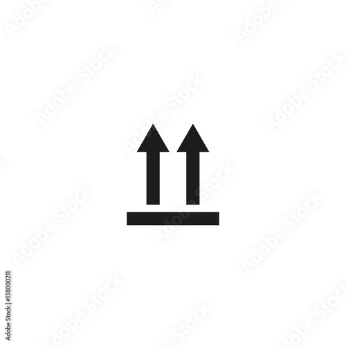 Top symbol isolated on white background vector illustration. Top position sign, arrows point towards top of the package. International standard black packaging pictogram