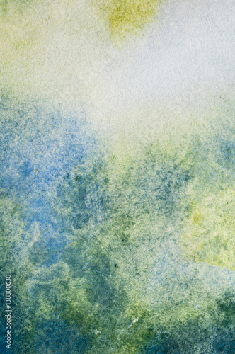 Aquarell Malerei blau gelb, Detail