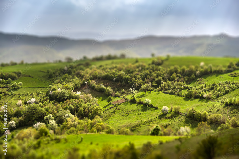 Obraz premium Spring above the countryside