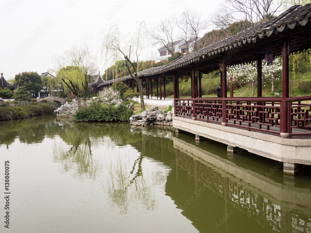 Classical Chinese garden in Ruiguang pagoda park, Suzhou Classical Chinese garden in Ruiguang pagoda park, Suzhou