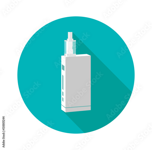 Vape device flat , long shadow. trend new culture. smoking. Vape vector sign.