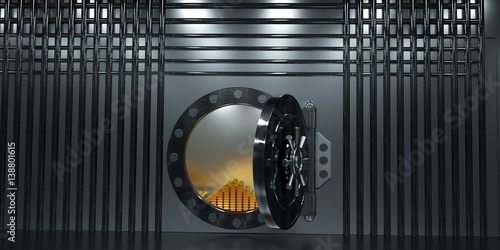 Open Bank vault, 3d render