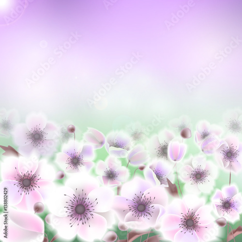 Vector web banners with purple  pink and white flowers.