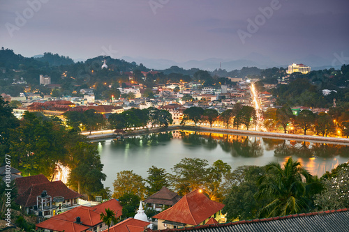 Photos Night view of Kandy city in Sri Lanka