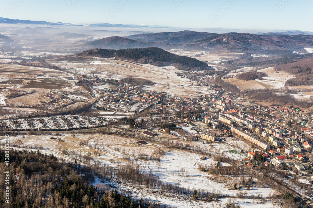 aerial  view of the Ladek Zdroj town