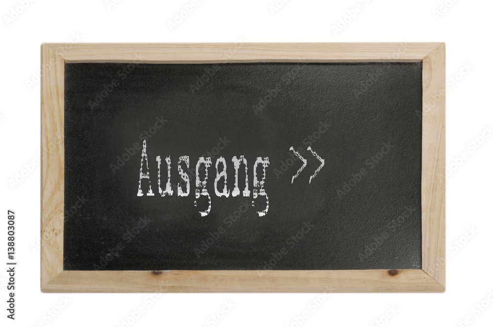 Ausgang mit Pfeilen auf Schultafel Ausgang mit Pfeilen auf Schultafel