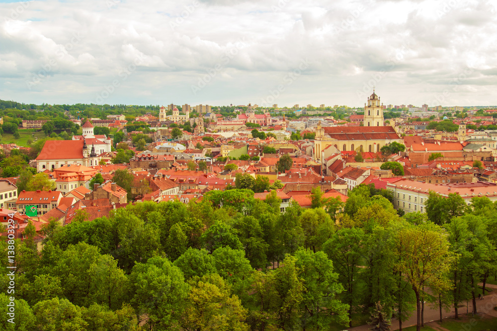 view from the tower of Gediminas. panorama  of Vilnius

