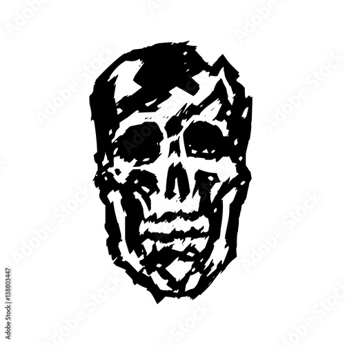 crashed skull vector illustration