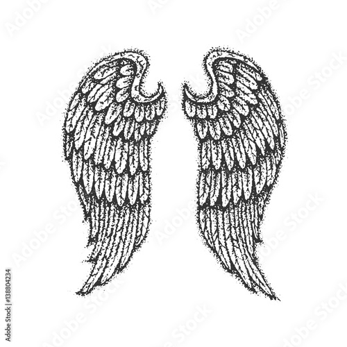 Dotwork Angel Wings