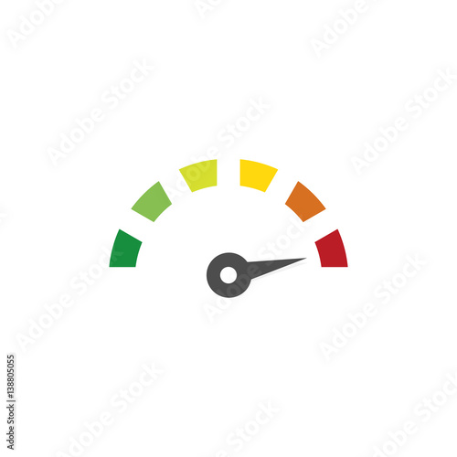 Speedometer. Speedometer vector icon on white background. Colorful Info-graphic