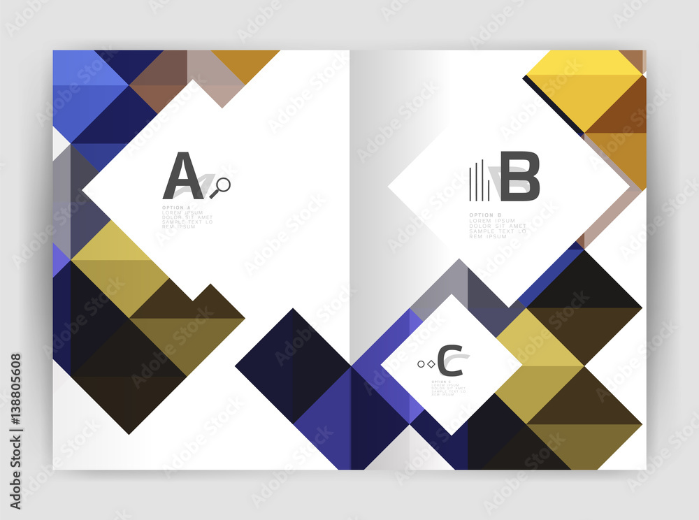 Modern minimalistic geometrical square business leaflet template Modern minimalistic geometrical square business leaflet template