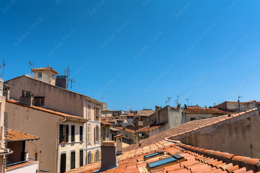 Antibes old town rooftop view and skyline