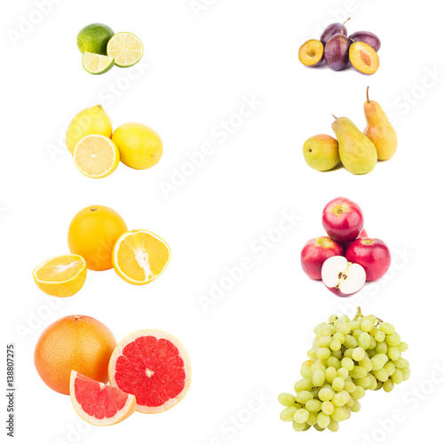 Mix from different colorful raw fruits