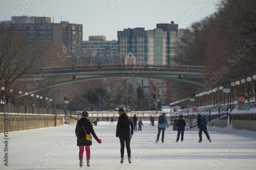 Ice skating on the frozen Rideau Canal Ottawa Winterlude photo