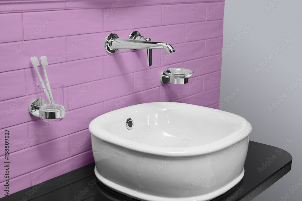 Fototapeta premium washbasin in the bathroom
