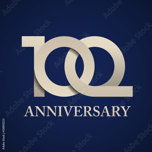 100 years anniversary paper number vector