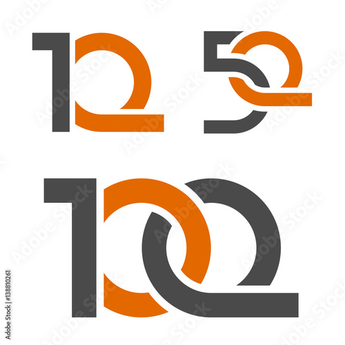 10 50 100 anniversary number vector