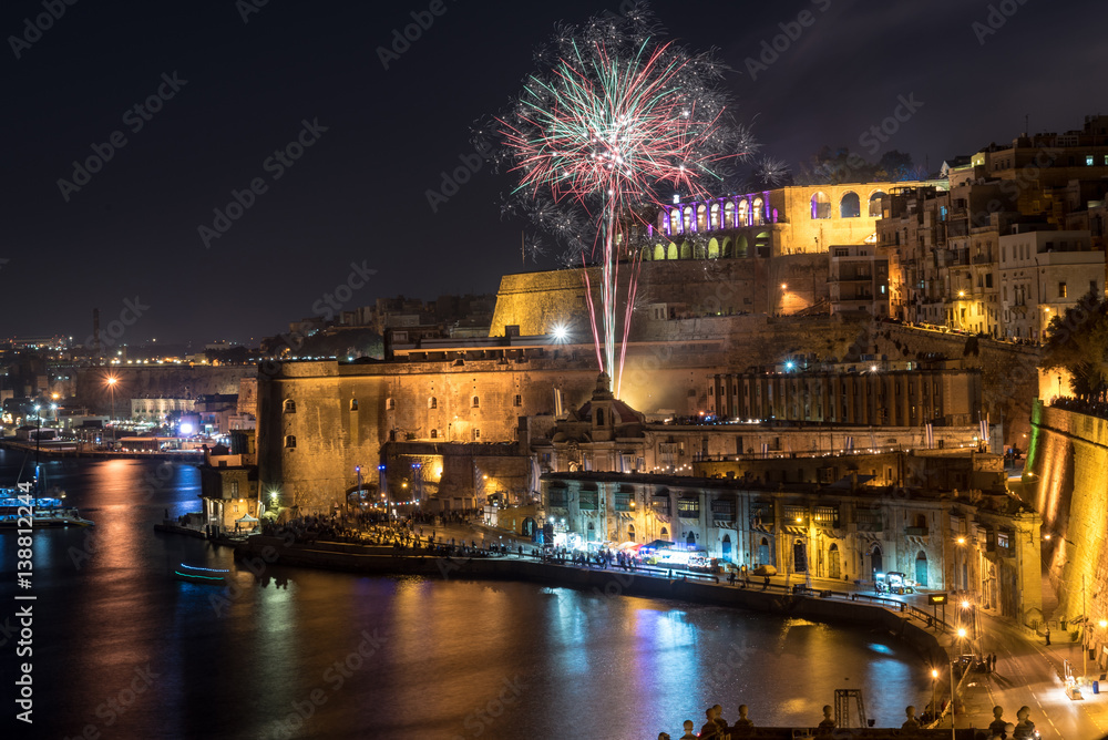Fireworks in Valletta for the Malta Fireworks Festival