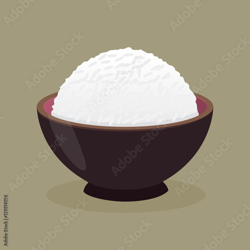 Bowl of Cooked Steamed Rice