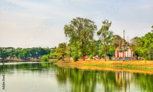 Lake at Wat Phra Ram in Ayutthaya, Thailand