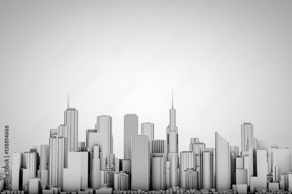 3D RENDERING ILLUSTRATION OF SKYLINE 3D RENDERING ILLUSTRATION OF SKYLINE