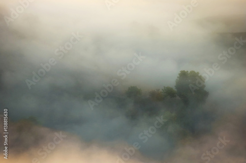 fog in natural morning landscape