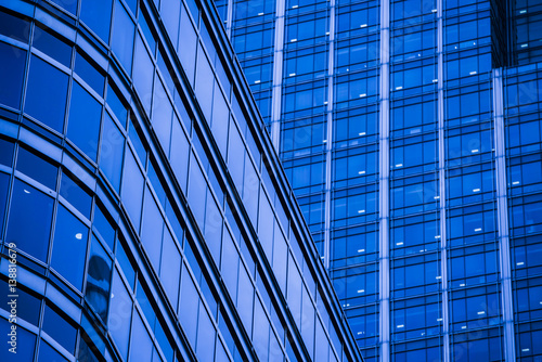 Office buildings in blue tones