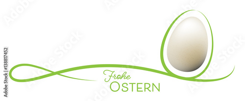 Grußkarte zu Ostern - Osterei (in Grün)